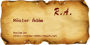 Rösler Ádám névjegykártya